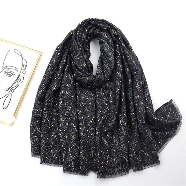 Hot sand dunes small leaves long scarf satin cotton ladies scarf warm shawl