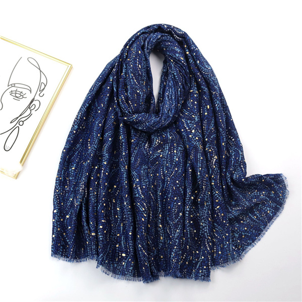 Hot sand dunes small leaves long scarf satin cotton ladies scarf warm shawl