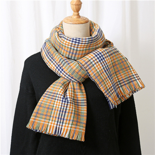 New fashion warm imitation cashmere scarf Japanese and Korean plaid scarf men and women long warm shawl