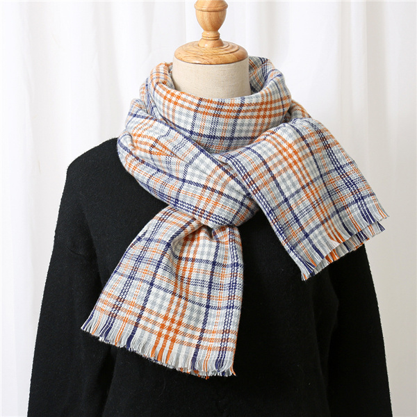 New fashion warm imitation cashmere scarf Japanese and Korean plaid scarf men and women long warm shawl