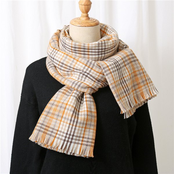 New fashion warm imitation cashmere scarf Japanese and Korean plaid scarf men and women long warm shawl