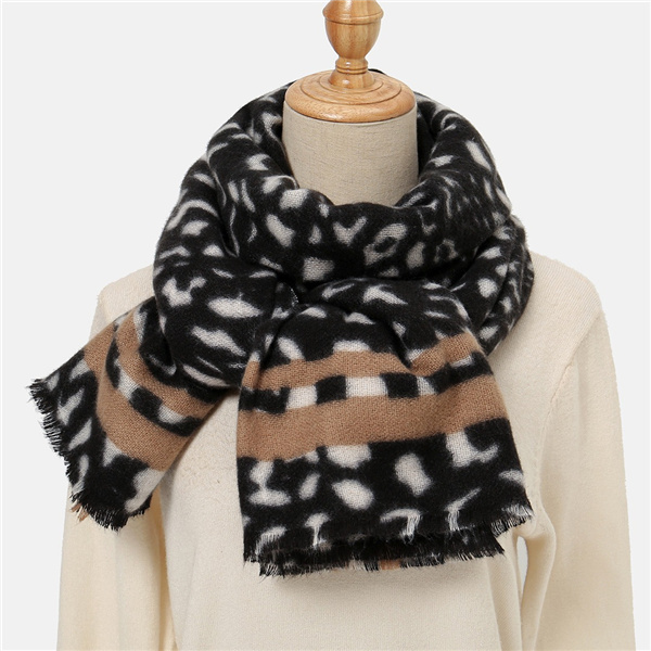 Leopard print dual purpose scarf street fashion imitation cashmere outer scarf thickening