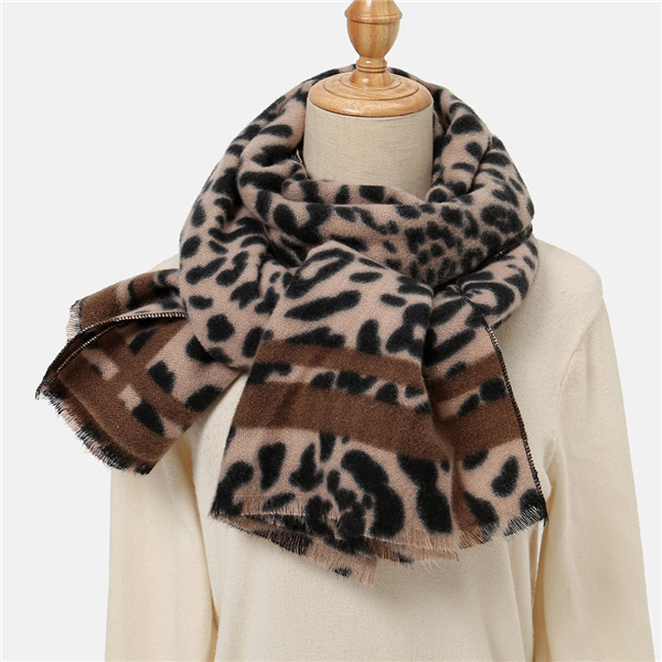 Leopard print dual purpose scarf street fashion imitation cashmere outer scarf thickening
