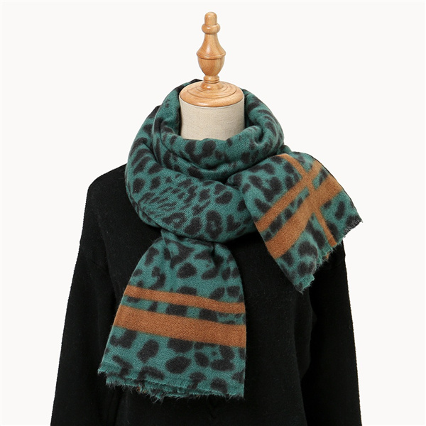 Leopard print dual purpose scarf street fashion imitation cashmere outer scarf thickening