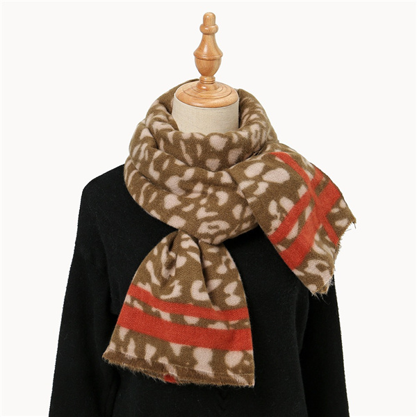 Leopard print dual purpose scarf street fashion imitation cashmere outer scarf thickening