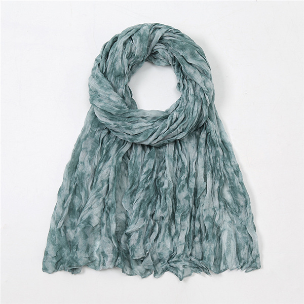 European and American fashion tie dye tulle crumpled scarf warm extended shawl