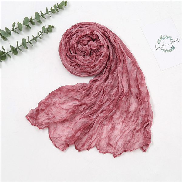 European and American fashion tie dye tulle crumpled scarf warm extended shawl