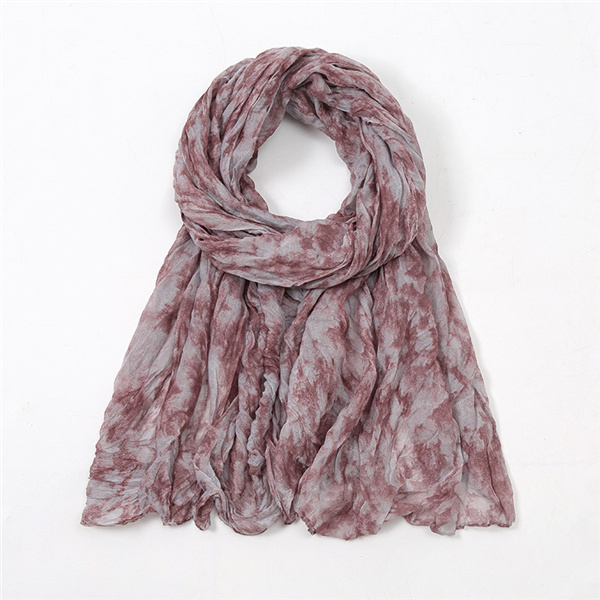 European and American fashion tie dye tulle crumpled scarf warm extended shawl