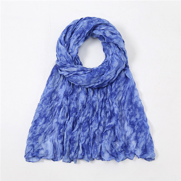 European and American fashion tie dye tulle crumpled scarf warm extended shawl