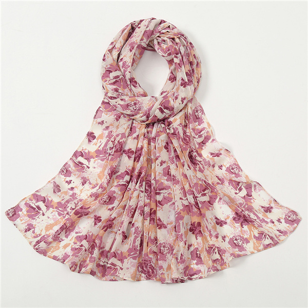 Hot selling chiffon printed sunscreen shawl headband pastoral sweet lady scarf