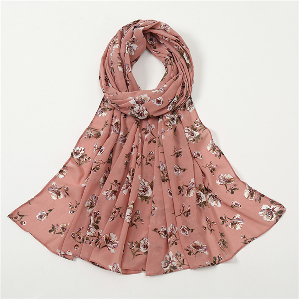 Hot selling chiffon printed sunscreen shawl headband pastoral sweet lady scarf