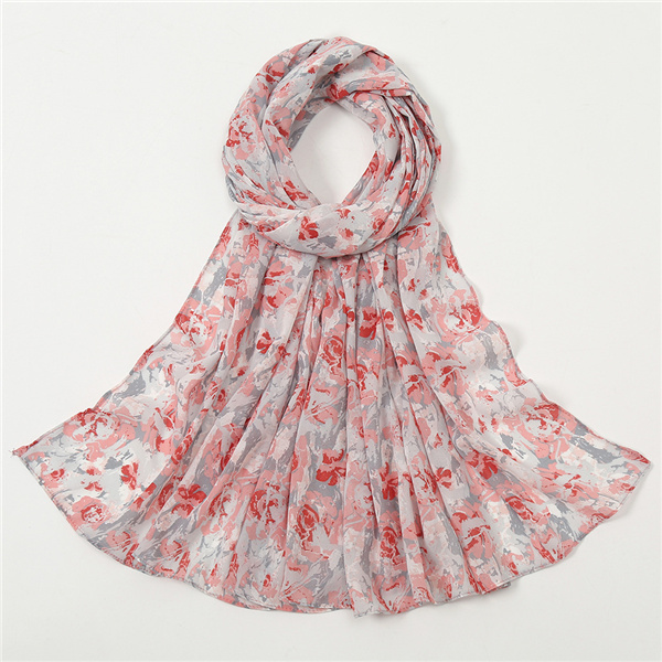 Hot selling chiffon printed sunscreen shawl headband pastoral sweet lady scarf