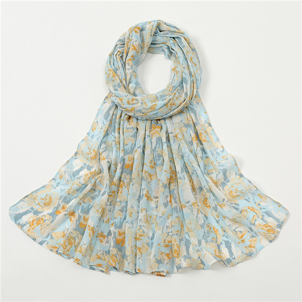 Hot selling chiffon printed sunscreen shawl headband pastoral sweet lady scarf