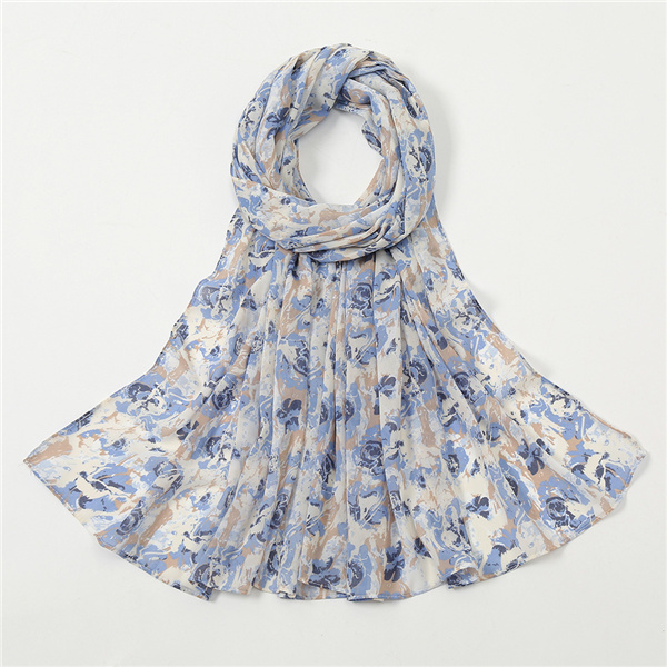 Hot selling chiffon printed sunscreen shawl headband pastoral sweet lady scarf
