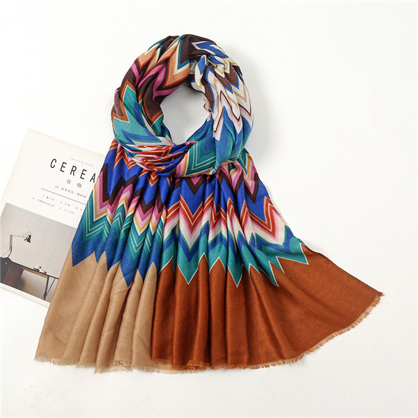 Bohemian style shawl serrated wavy scarf for women wholesals