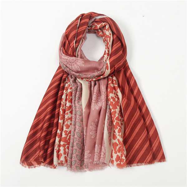 Geometric pattern splicing shawl scarf for womens warm scarf wholesale