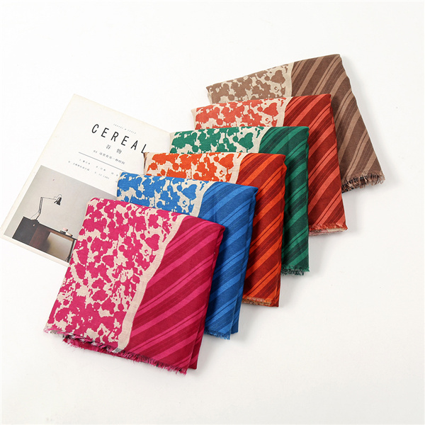 Geometric pattern splicing shawl scarf for womens warm scarf wholesale