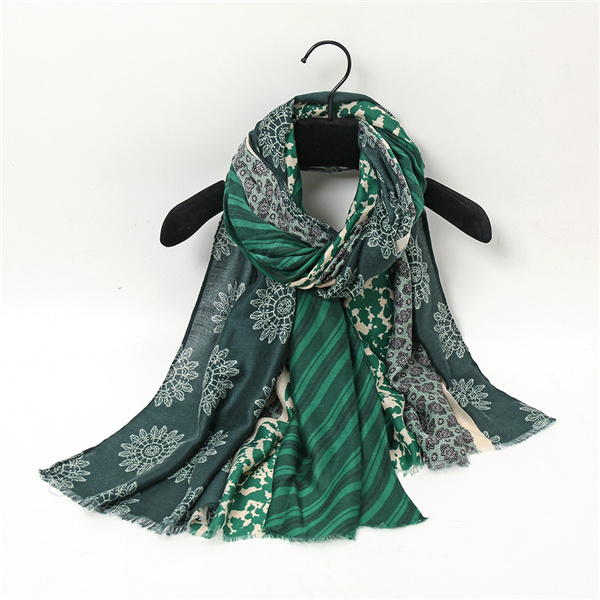 Geometric pattern splicing shawl scarf for womens warm scarf wholesale