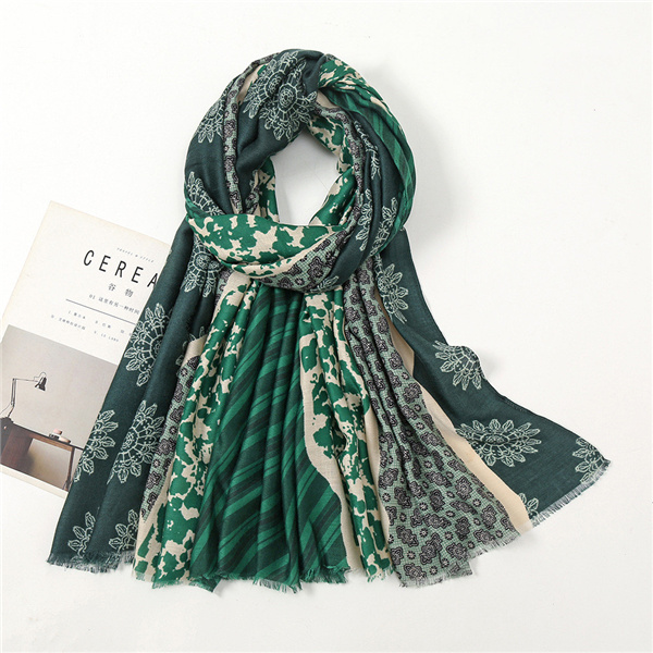 Geometric pattern splicing shawl scarf for womens warm scarf wholesale