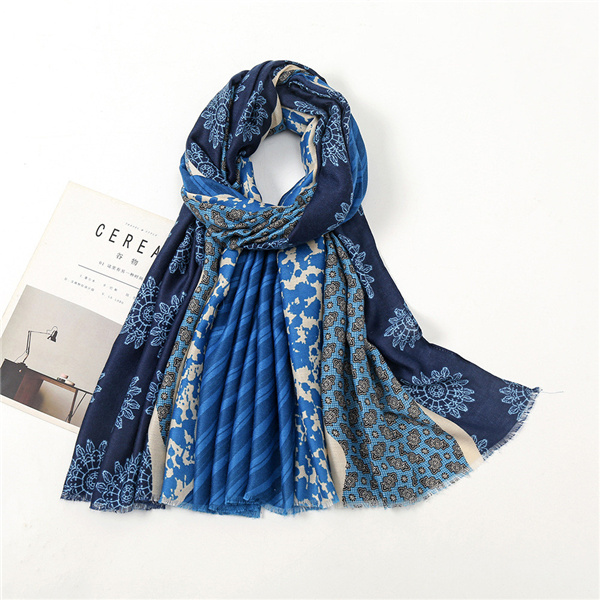 Geometric pattern splicing shawl scarf for womens warm scarf wholesale