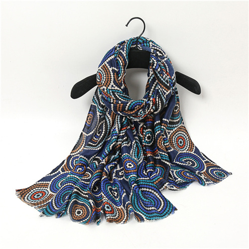 Concentric circle abstract printing warm scarf vintage headband womens casual sunscreen shawl