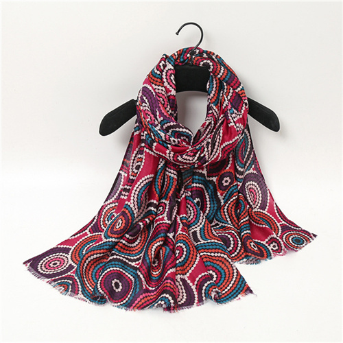 Concentric circle abstract printing warm scarf vintage headband womens casual sunscreen shawl