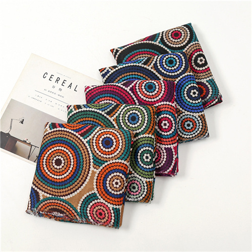 Concentric circle abstract printing warm scarf vintage headband womens casual sunscreen shawl