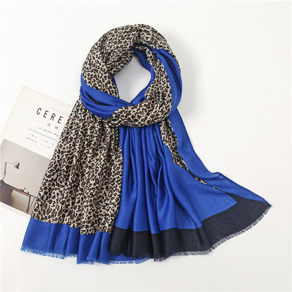 Classic leopard print sunscreen shawl Cross border fashion headband Womens satin cotton warm scarf