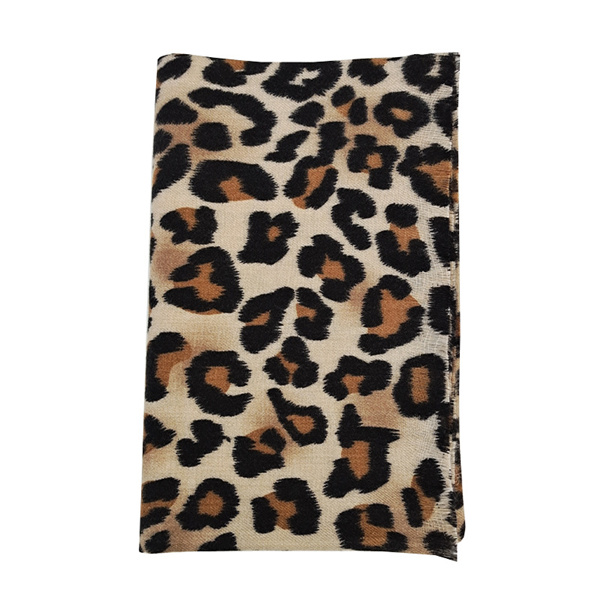 Classic leopard pattern warm scarf wholesale womens imitation cashmere fur edge shawl