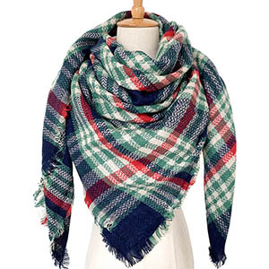 Color plaid scarf to map custom-made women imitation cashmere scarf