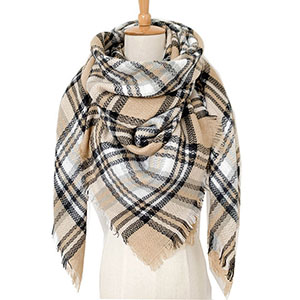 Customized British plaid imitation cashmere scarf 140cm square scarf shawl supplier