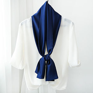 Solid color small silk scarf women fashion versatile silk scarf decoration neckerchief scarf