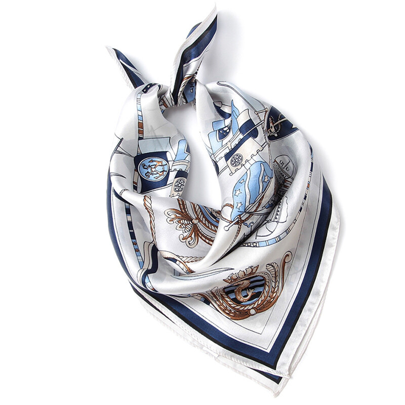 Sailing decoration silk square scarf wholesale