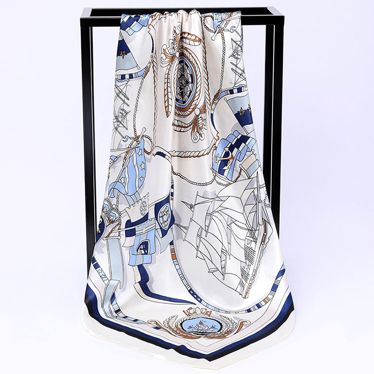 Sailing decoration silk square scarf wholesale