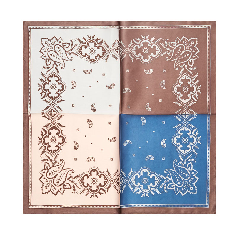 Cashew pattern square lattice silk scarf wholesale