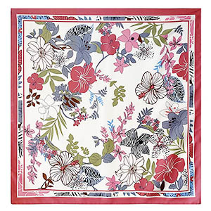 Flower group pure silk square scarf wholesale