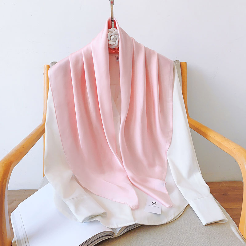 Chiffon scarf sun protection shawl imitation silk solid color versatile scarf