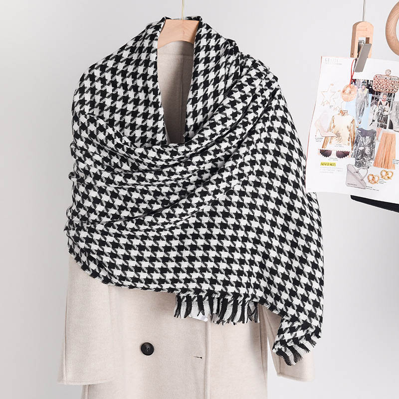 Cashmere plaid scarf ladies shawl square scarf wholesale factory direct sales