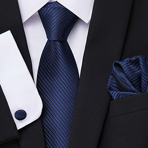 Men Business Formal Party Tie Fashion Tie Square Cufflinks Set