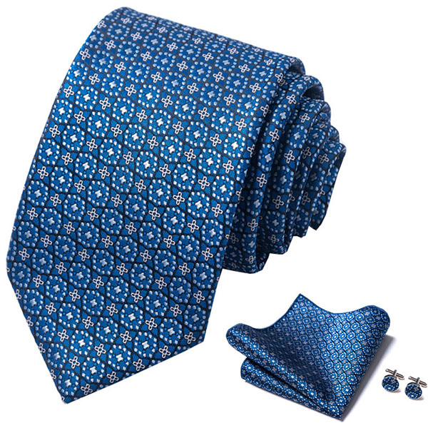 Men Business Black Attire Tie Pocket Scarf Gift Set