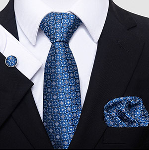 Men Business Black Attire Tie Pocket Scarf Gift Set