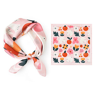 Silk scarf customization to customize logo digital printing square scarf gifts