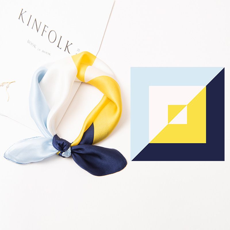 Silk scarf customization to customize logo digital printing square scarf gifts