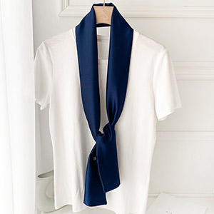 Neck Scarf Women Simulation Silk Solid Color Gift Silk Scarf Customized