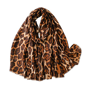 Wholesale cotton linen scarf fashionable leopard print warm women shawl