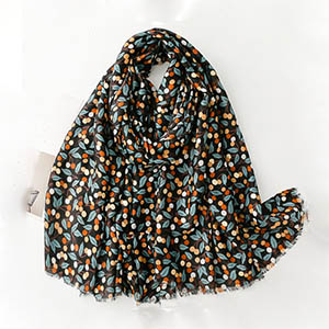 Cherry flower bronzing cotton and linen scarf women silk scarf wholesale