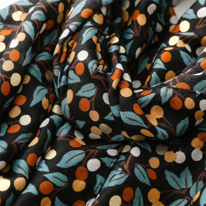 Cherry flower bronzing cotton and linen scarf women silk scarf wholesale