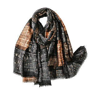 Wholesale cotton linen scarf hot stamping plaid warm shawl for women