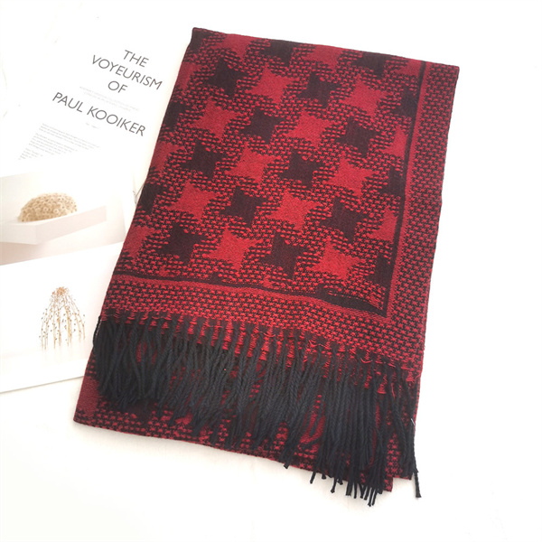Autumn and winter new scarf imitation cashmere jacquard scarf womens shawl windmill grid scarf wholesale