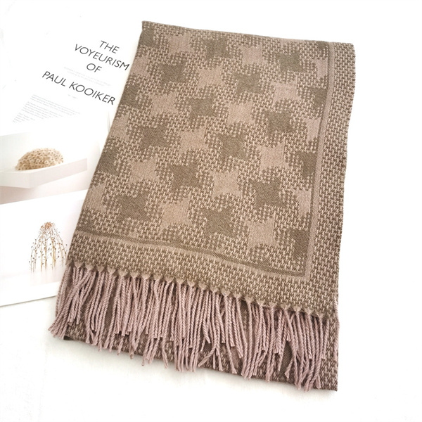 Autumn and winter new scarf imitation cashmere jacquard scarf womens shawl windmill grid scarf wholesale